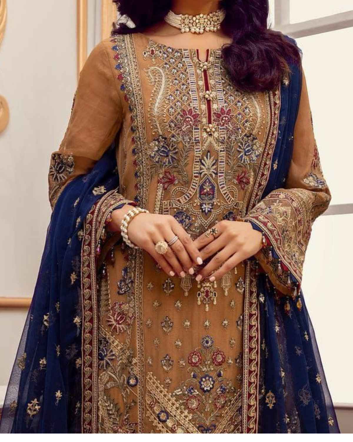 Organza Embroidered Suit - KHADIJAZluxury