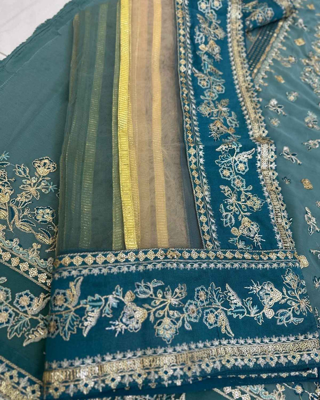 Organza Embroidered Suit - KHADIJAZluxury