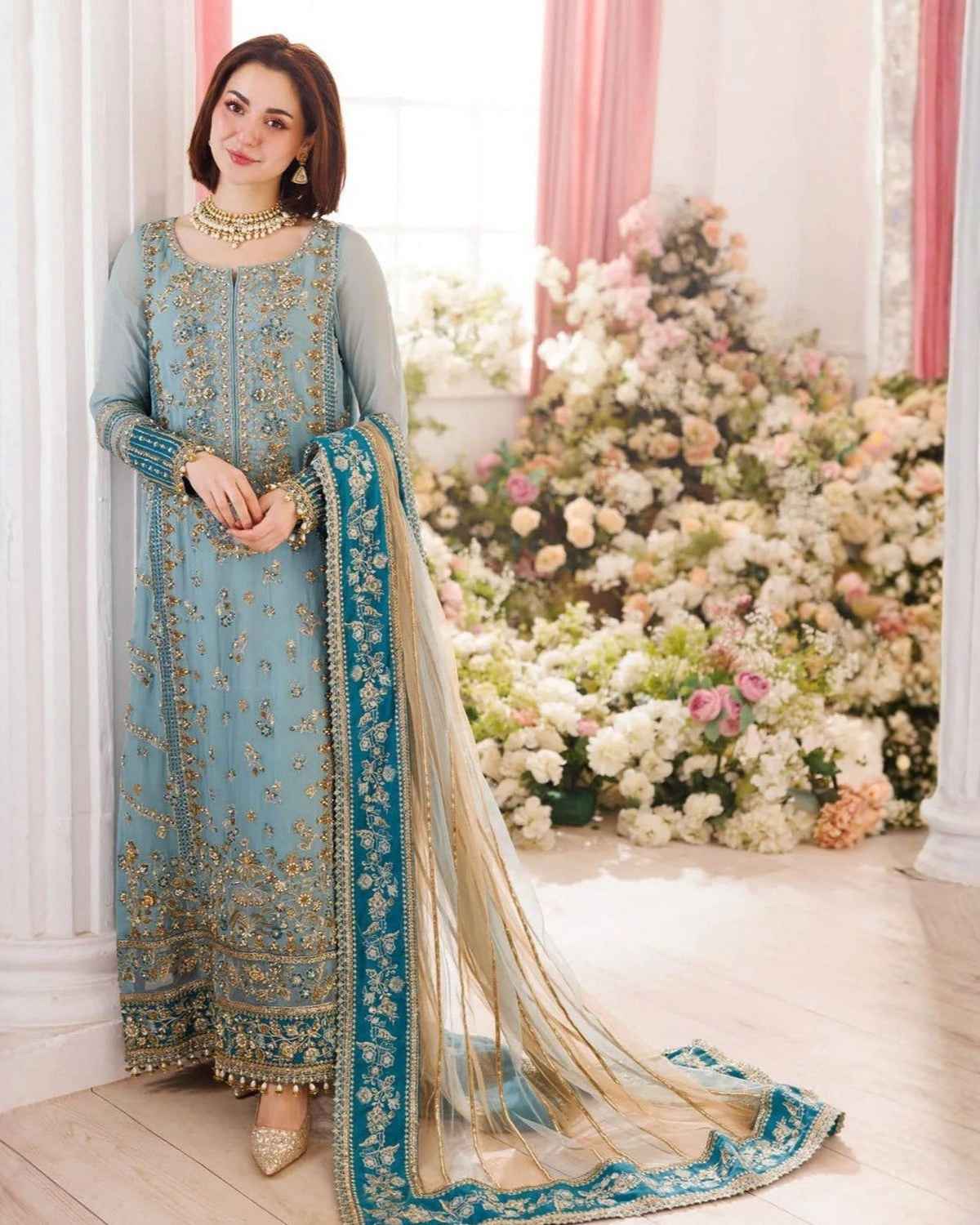 Organza Embroidered Suit - KHADIJAZluxury