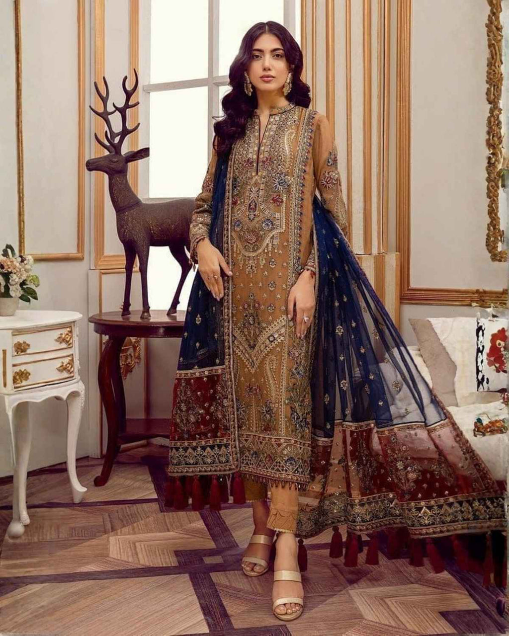 Organza Embroidered Suit - KHADIJAZluxury