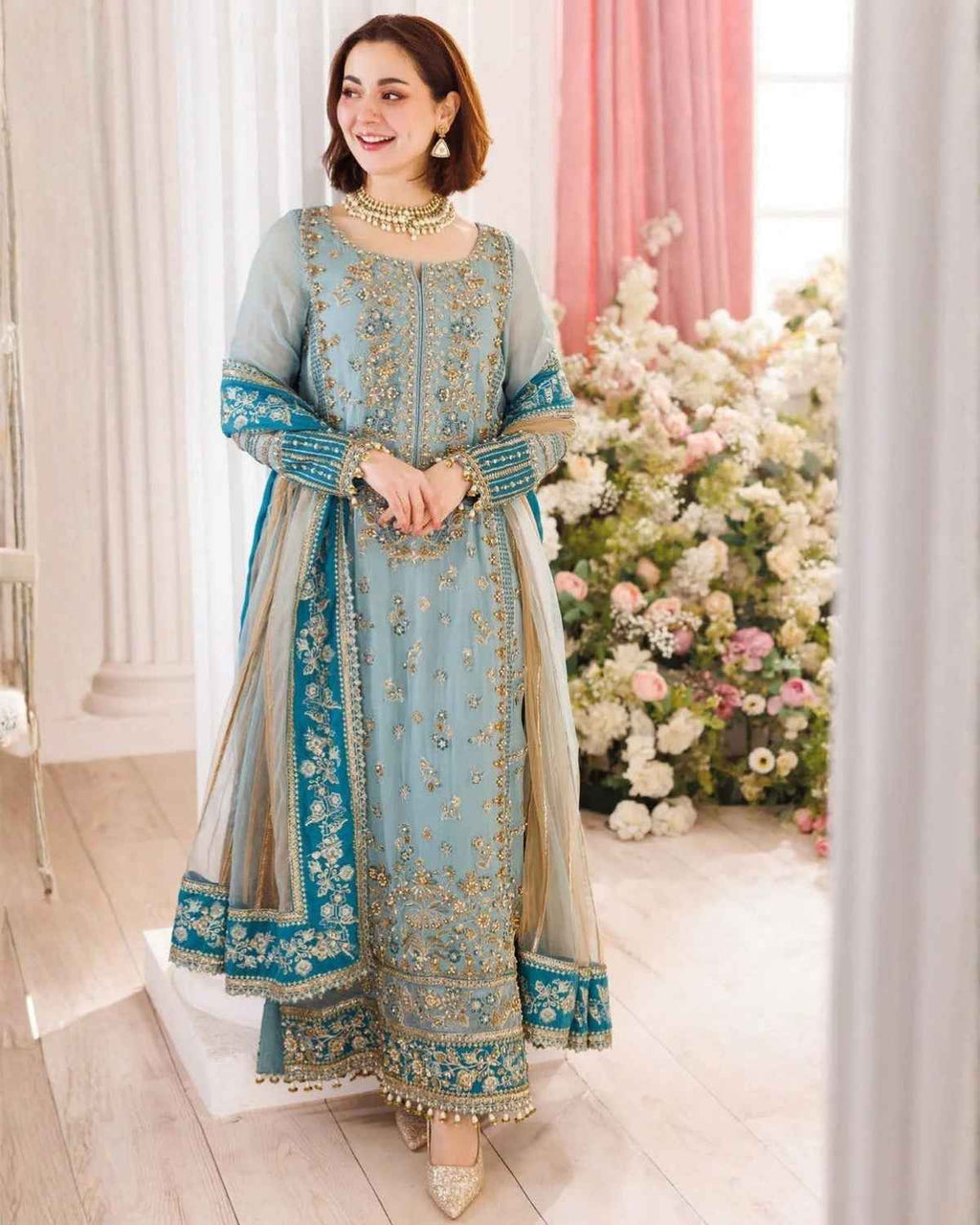 Organza Embroidered Suit - KHADIJAZluxury
