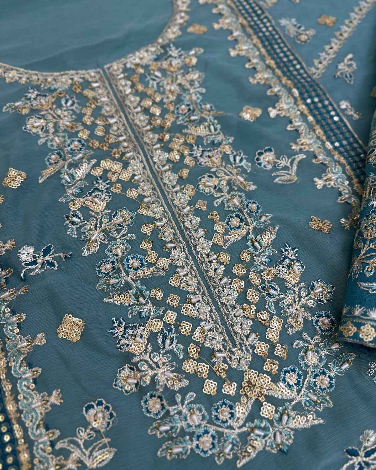 Organza Embroidered Suit - KHADIJAZluxury